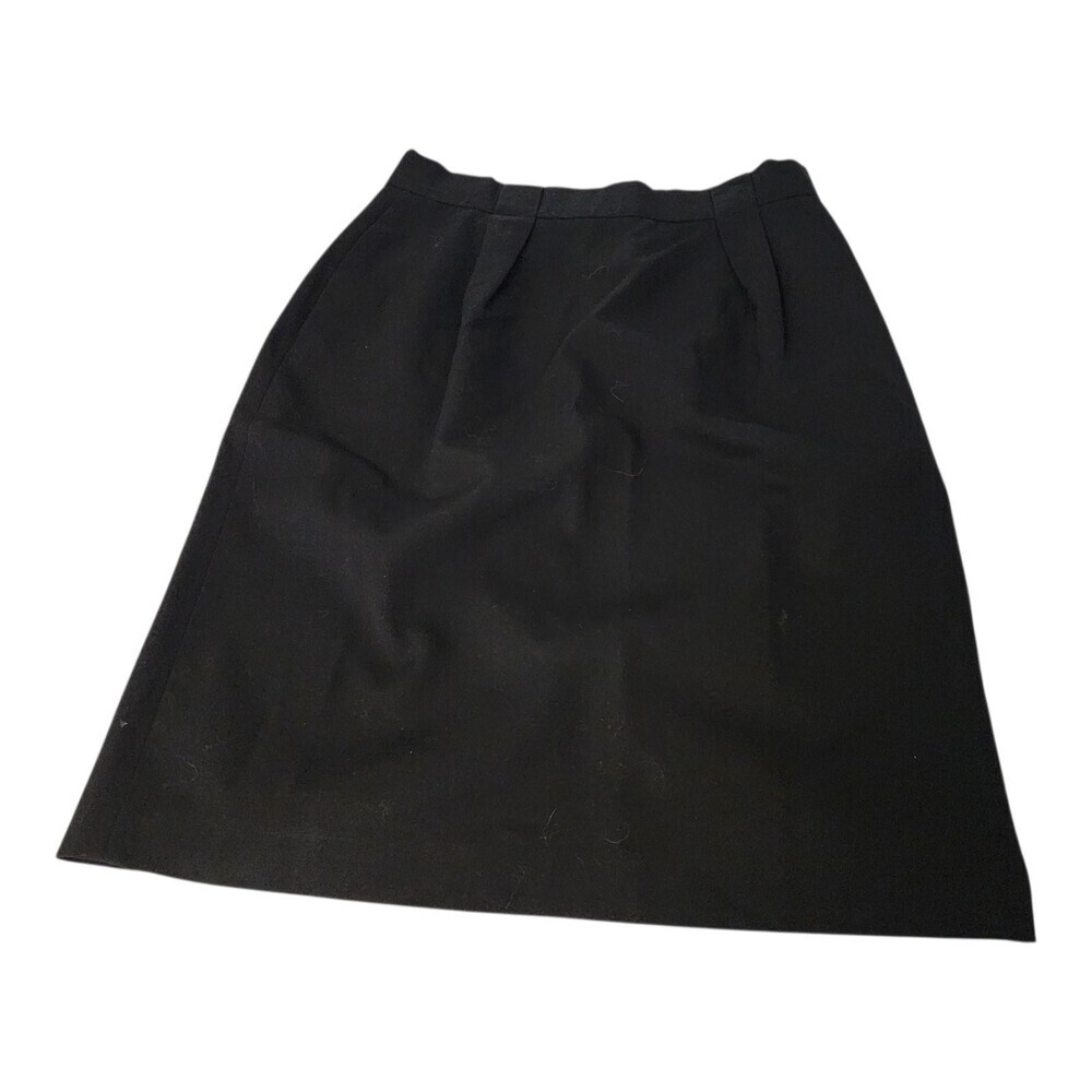 Jones New York Skirt Womens 14 Black Wool A-Line Knee Length Lined Made USA